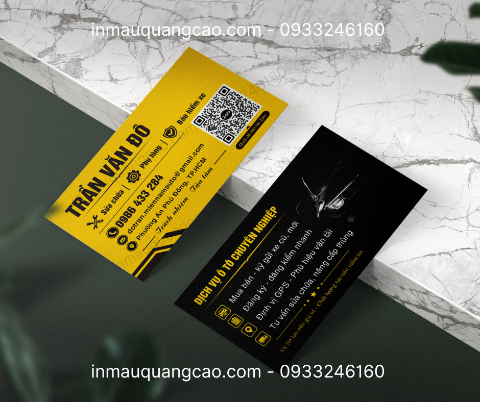 Mẫu card visit dịch vụ ô tô - in card visit Bình Dương